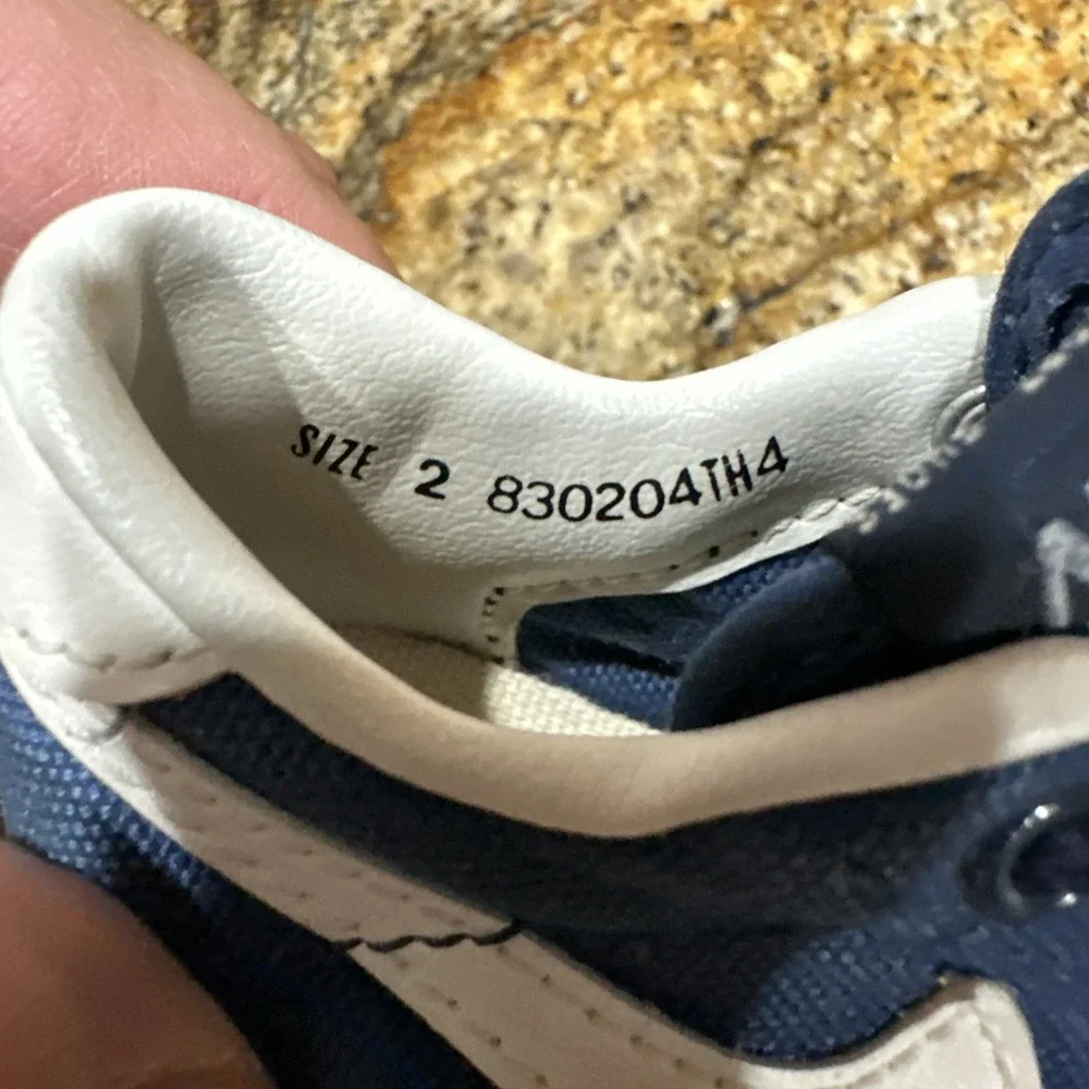 Vintage 1983 Nike Toddler Shoes 830204 TH4 Navy Canvas White Swoosh Kids